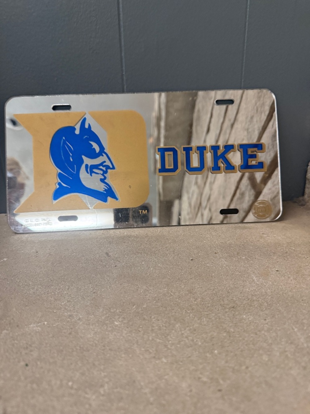 Duke Blue Devils Mirrored Wall Plate - Blue & Gold Fan Decor